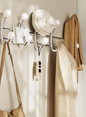 DUX免打孔艺挂钩韩系壁挂双排钩创意客挂厅卧室上挂衣架门后墙铁