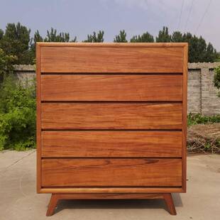 缅甸柚木斗柜实木五斗柜卧室储物柜北欧收纳柜客厅电视柜斗柜