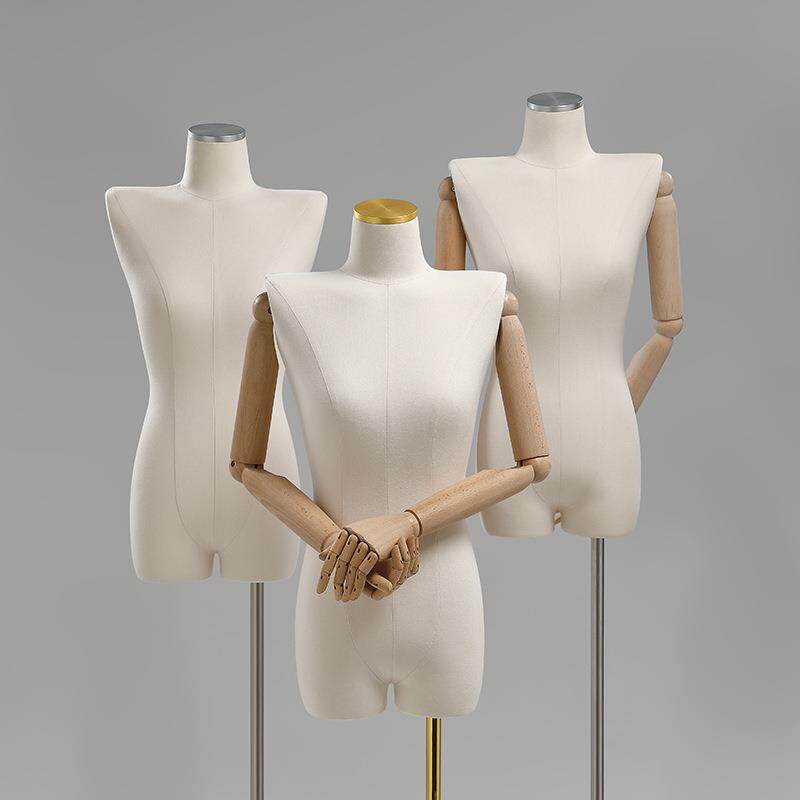 服装店模特道具女橱窗假人体金属头盖平肩架子展示架人偶展示模型