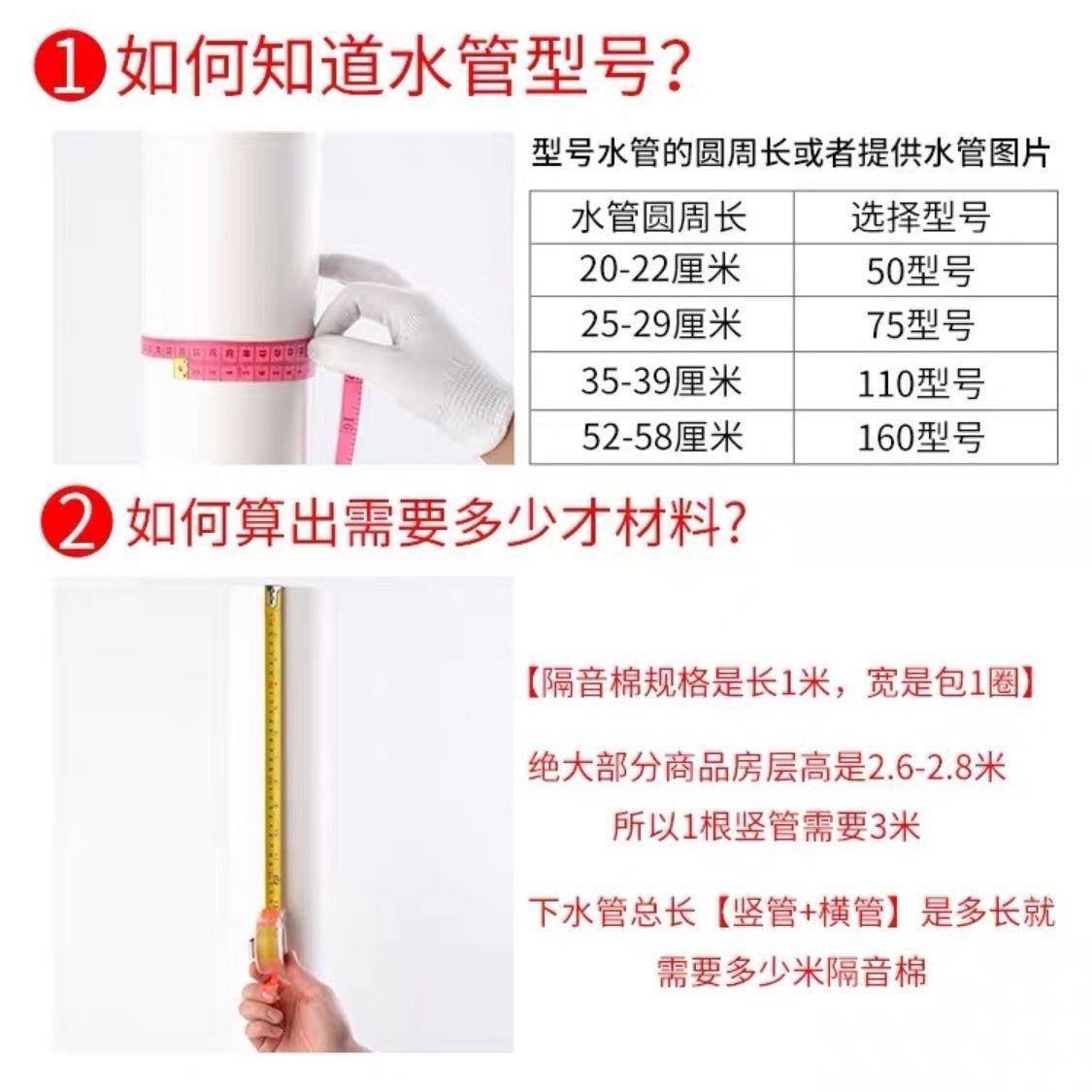 装饰下水管隔音棉管粘装修道音棉整包自吸·管包949101下水腾腾