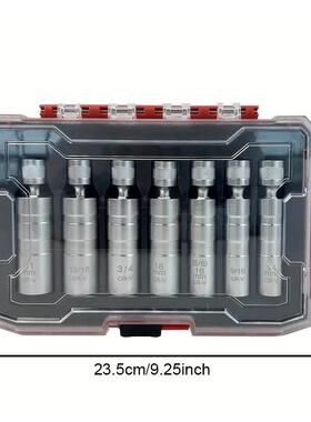 7套万向可RGY调加长节火花防塞套筒件组3/8英寸12点锈耐用