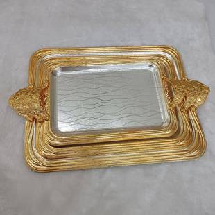 轻奢果盘客厅高颜意值装 不创金色 饰果盘VOM规会则宴盘子家用欧式