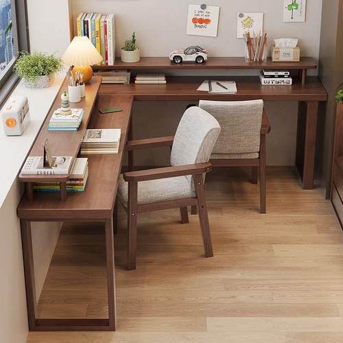 实木双人书桌超窄一字FGI极长条桌阳台靠墙窄工作台脑宽40MC办公