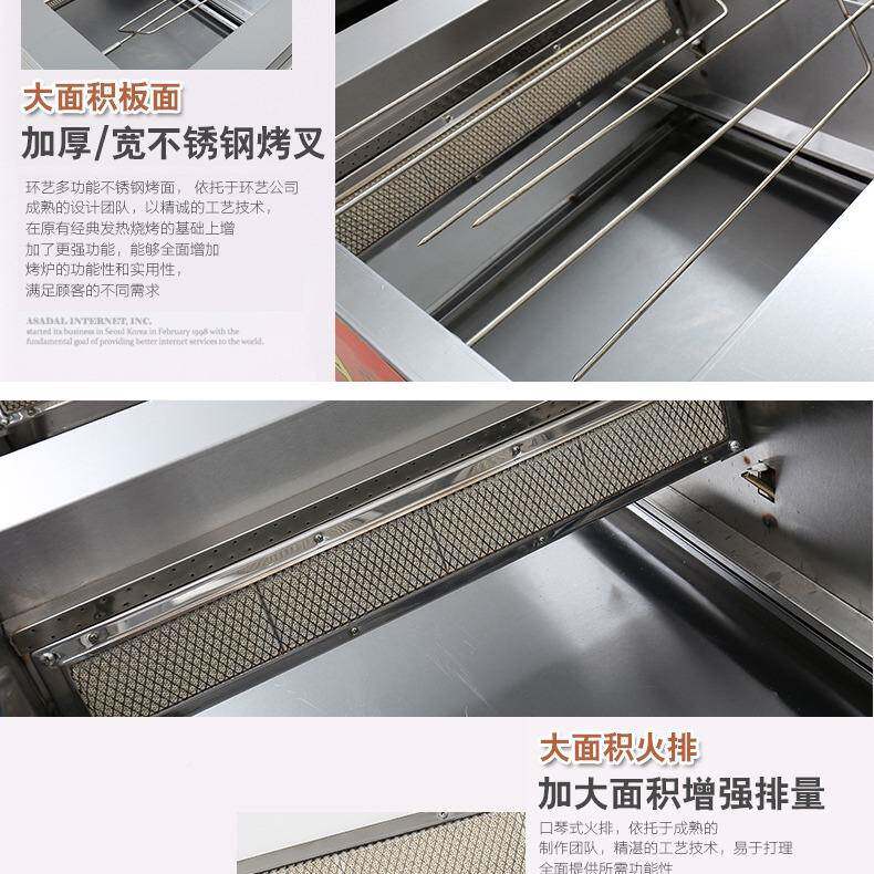 宇CY-6排韩式自动滚摇烤鸭烤RXL鸡创腿烤兔肉机器木炭旋转烤鸡炉