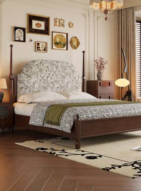 古式YZ-F01美实木床主卧高端大气1.m双人床法8式复古床婚床中古复