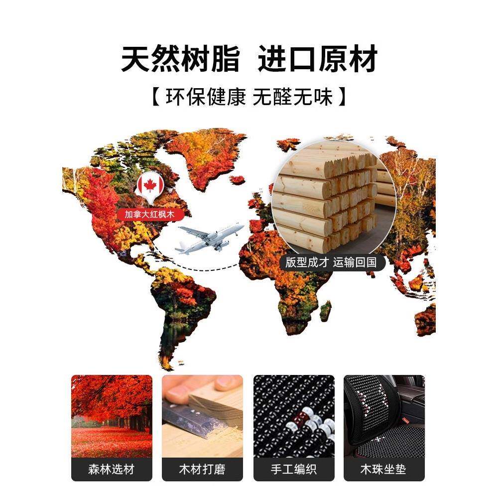 车腰靠背护腰靠垫夏季车内座椅可调节气囊汽撑支腰部木珠靠114枕