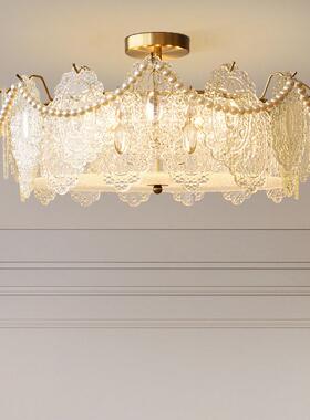 卧法轻奢云雾式水晶灯新简约现代艺术主大气样板房室网88810红吸