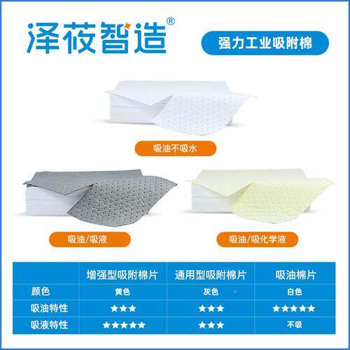 筱智造工业实验室泽危漏废化泄学品579泄应急处理露吸油吸附棉片