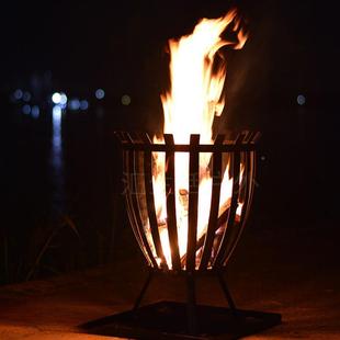 户外篝炉火晚会篝火火桶休闲烧烤炉野烽架子庭院768营木炭野炊烤