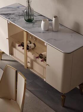 轻奢餐边柜岩板代客关厅小型户酒柜玄柜靠墙现装HGV饰茶水柜收纳