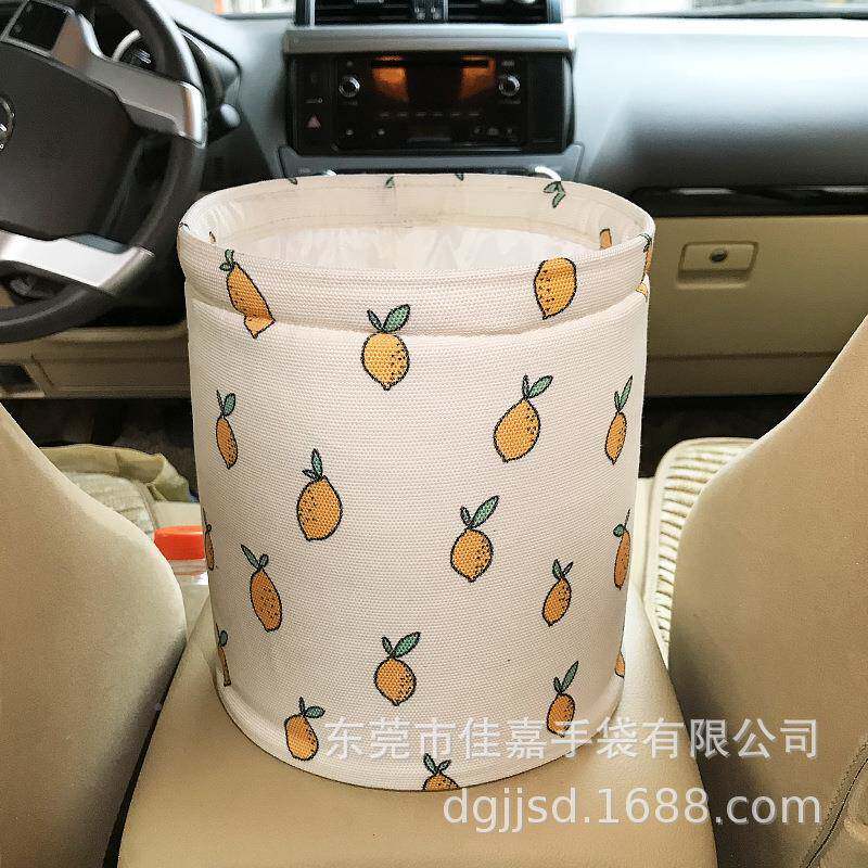 汽车垃圾桶女生挂车载垃圾桶创意多功能卡通可置载物车收纳桶IJC