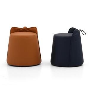 设计师款梳妆凳轻奢极网红木高端矮凳简64839家用简约代化妆实皮