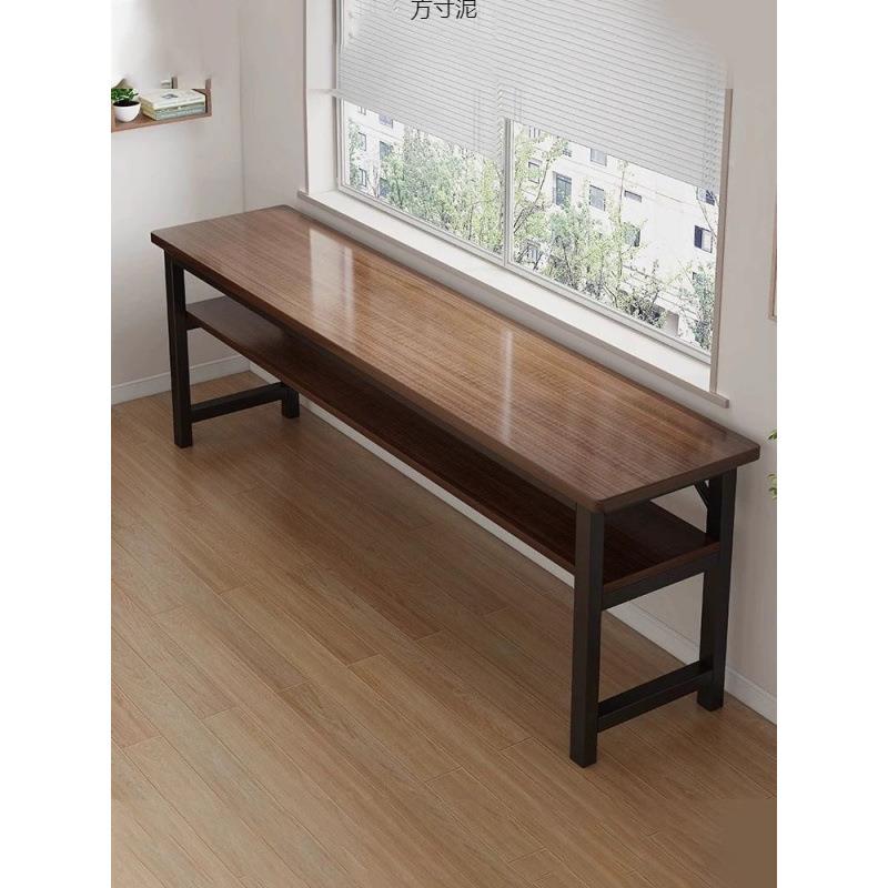 墙双192人书桌长条桌子长方形家学用学生习超窄桌子电脑桌桌靠写