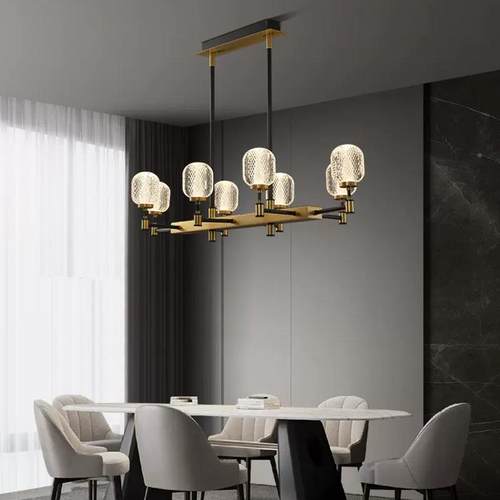全铜后现代轻奢餐厅吊灯简约现家饭661代大气用餐桌灯厅吊2025年