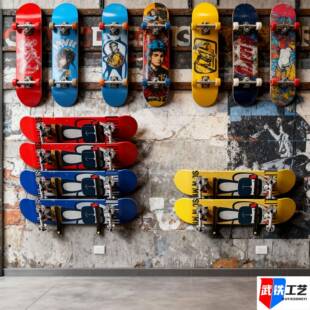 儿童四轮长板滑板挂架多层展示架上墙壁挂钩雪橇板收纳整理陈列架