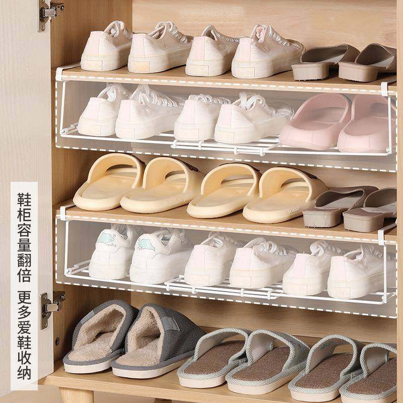 家用鞋柜收板纳神器省空间层隔柜子可伸缩鞋4630架下分挂式悬置挂,收纳整理,书桌收纳置物架,淘宝优惠券,粉丝福利购,淘宝优惠卷
