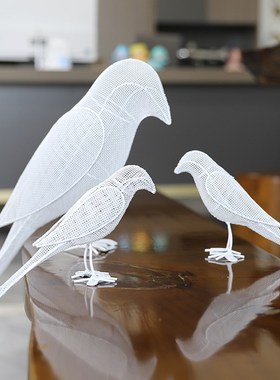 户外不锈钢d镂空布谷鸟雕塑园林景观彷真发光小鸟庭院装饰摆件厂