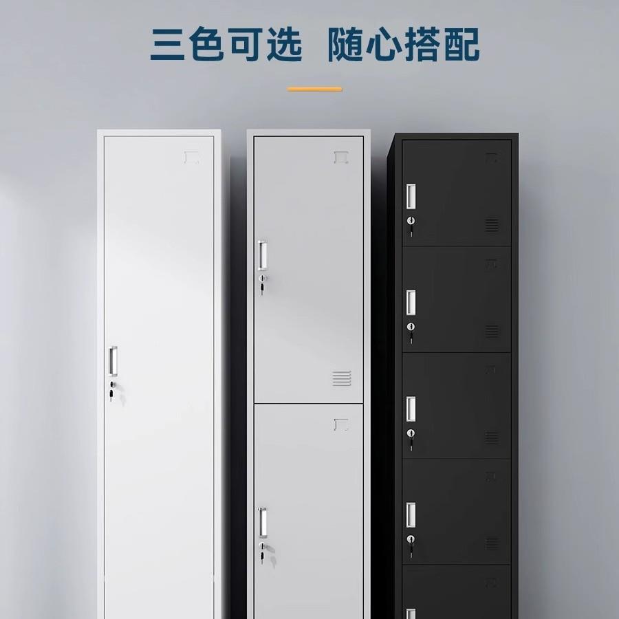单门更衣柜铁皮柜带锁员工储柜存物包柜202312办柜公衣衣柜收纳更