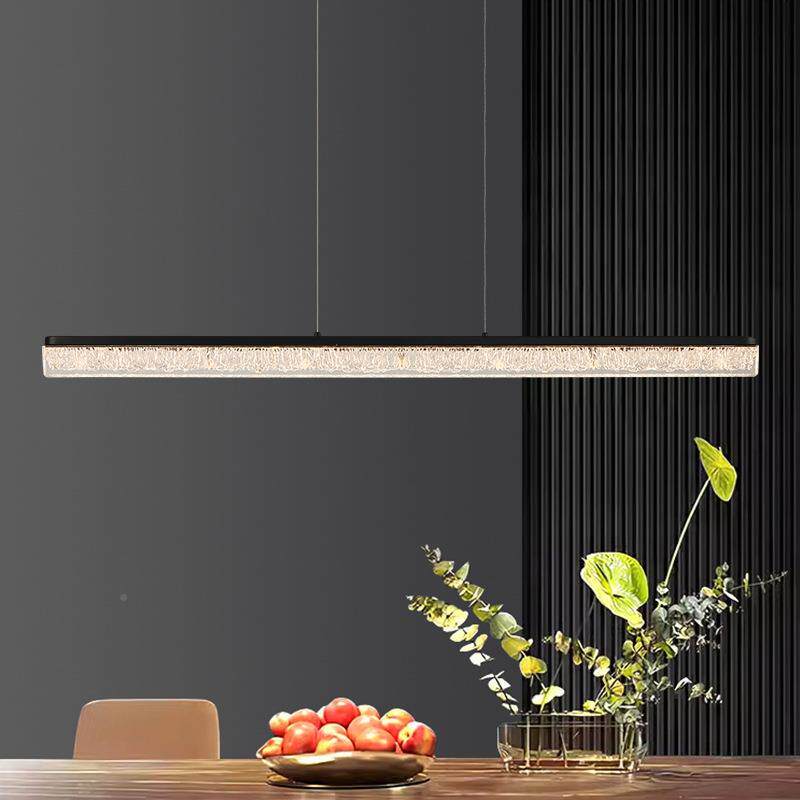 202简5年新款高感级现代约饭厅主492灯室餐桌上方一字茶长条餐厅