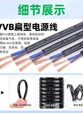 宏观盛供应VRBXVB扁形R源电线*0.30.7521.52.5平方白色平行护套线