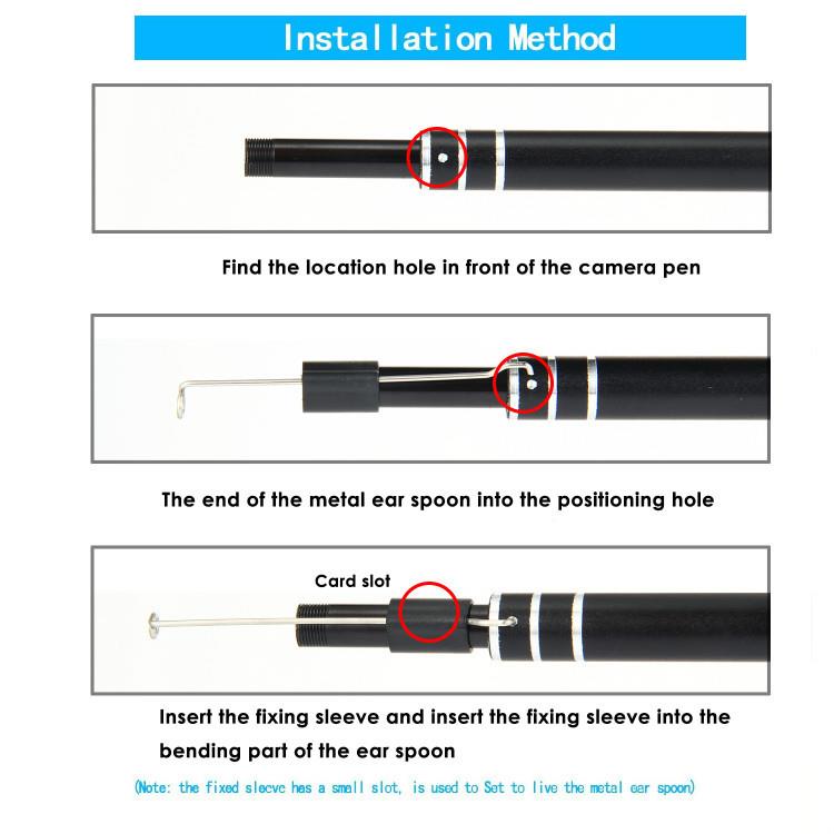 【耳新款现货耳勺镜耳家用耳鼻喉高清内窥镜儿童耳镜EAR01-黑视勺