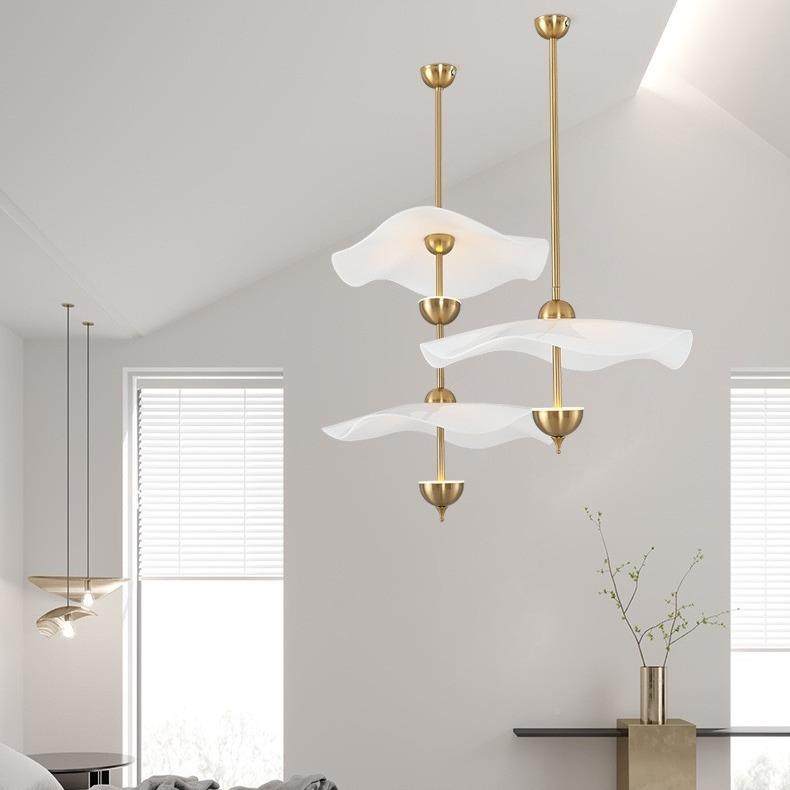简134约楼设餐计感厅吊灯北欧艺术亚力叶子荷叶克灯梯间吧台卧室