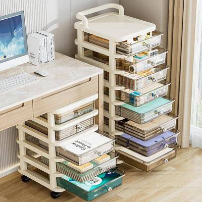 抽屉式带文件收纳柜办公室桌JAT下文具柜轮家用厅多层零客食柜储