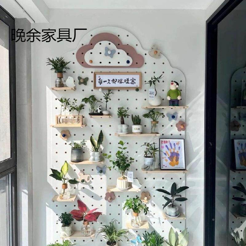 实架木洞OKO板阳台玄关置物花架室内客厅窗墙上盆洞栽绿植多肉台