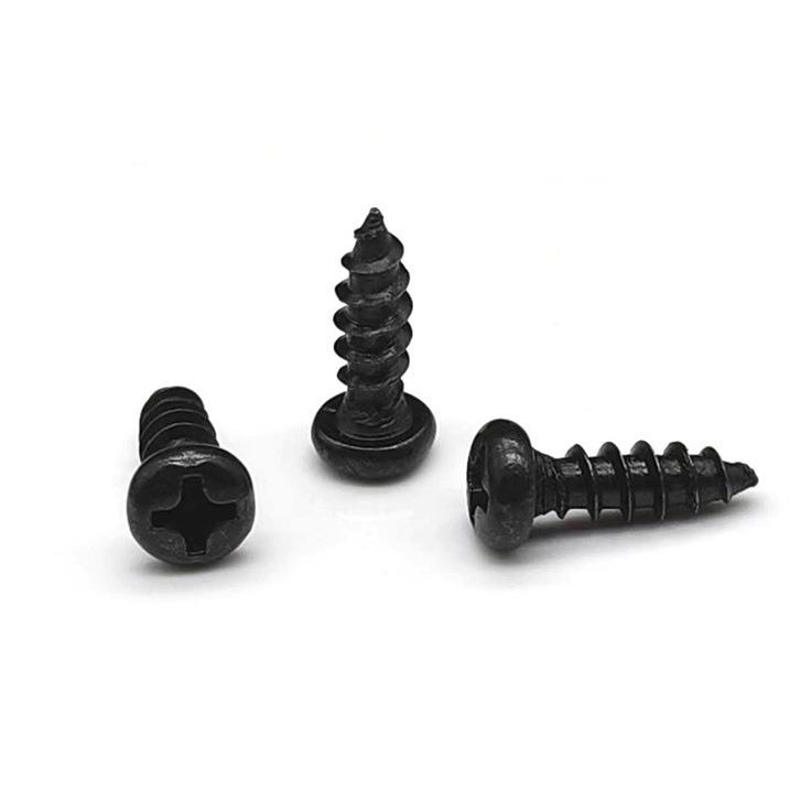 黑PA十字圆头攻M螺自丝盘头自攻攻元攻小圆圆头1-M5厂家