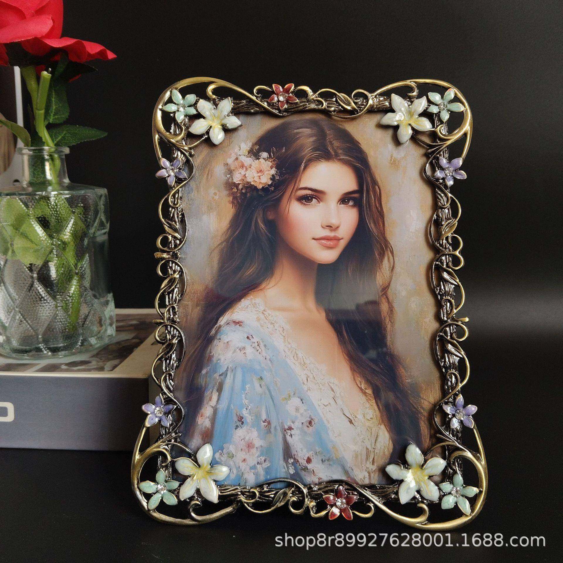 珐彩时尚复古金属相框XY0046轻巧硬度装高，家庭摆琅件饰点缀,家居饰品,DIY亲子装饰画,淘宝优惠券,粉丝福利购,淘宝优惠卷