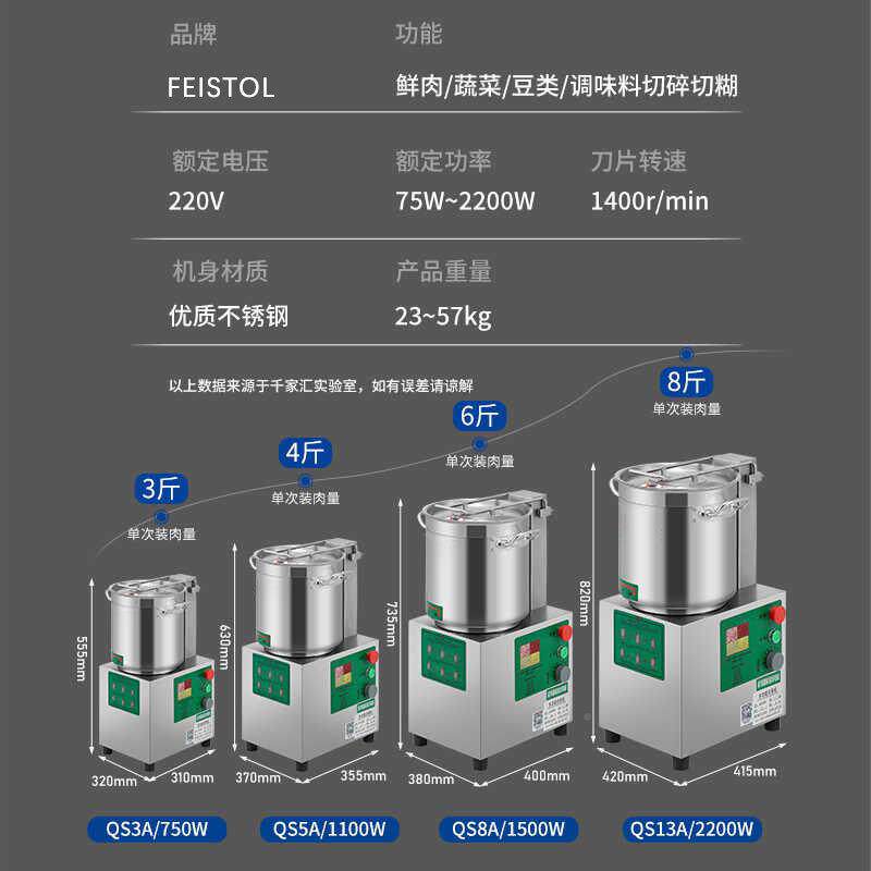 商用切碎机多功能电动TTY全锈式绞台不肉泥食物切菜切肉钢辅食料