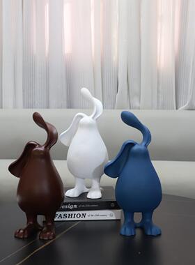 欧式创抽象长耳朵兔摆子树脂件儿意童房客居厅玄关1047样板房家装