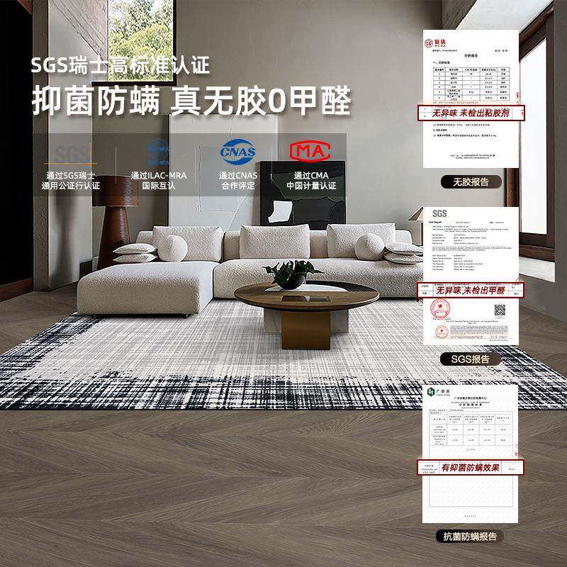 简约滑家用客厅地沙浮毯发卧室加厚床边毯耐脏易打理尚媛条纹防立