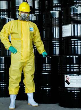 鹏瑞封海色P达R3000轻型连体服密防QRU化服简易连体黄连帽防化服