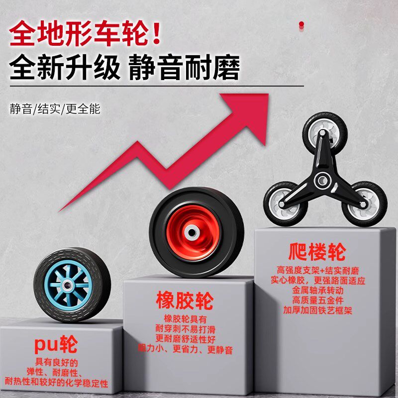 手拉车折叠轻便携拉杆车搬家用手推车行李L小拖车爬楼梯神器搬运