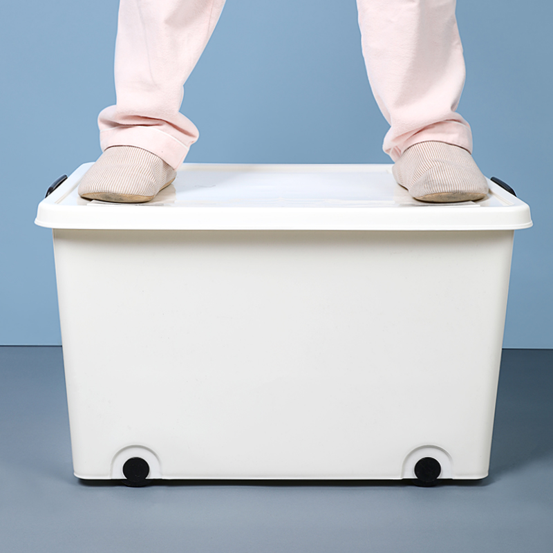 收纳箱塑a料加厚特大号 带盖衣物储物盒周转箱家用带轮学生整理箱