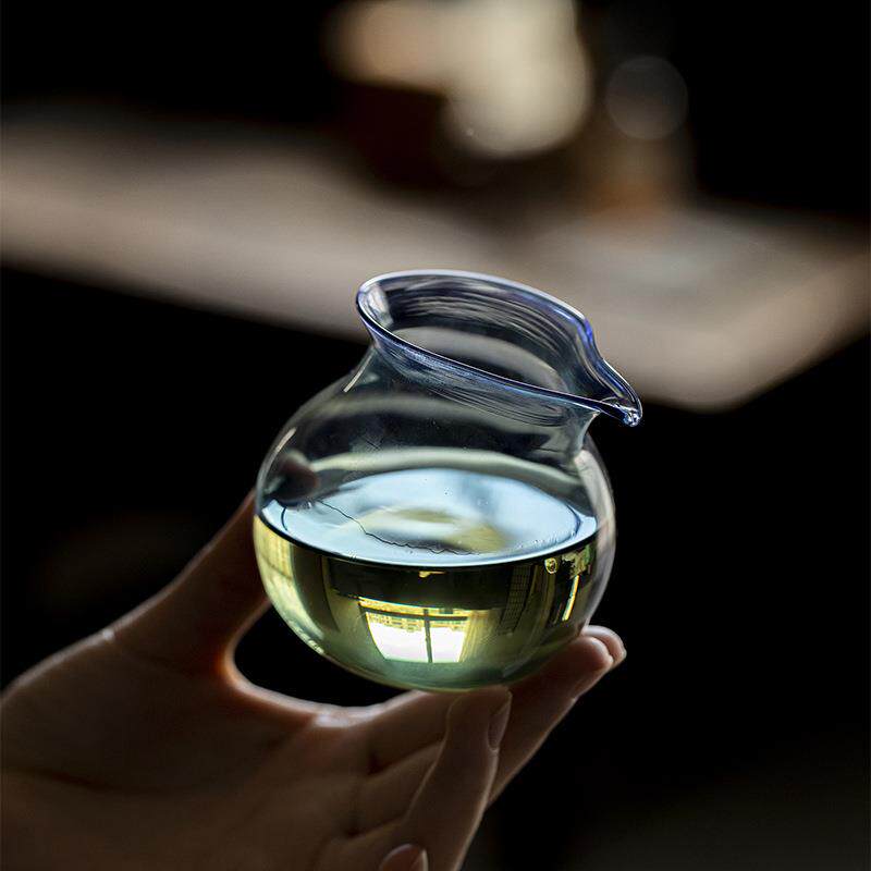 舍己宜物手吹玻璃公道杯耐热温日式工彩色偏光分NOE茶器配件高茶