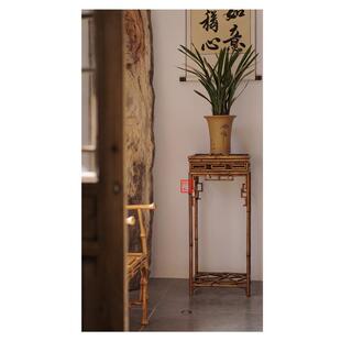 精工中式梅鹿竹兰花架明式家具中式盆景架收藏花几茶柜架置物架