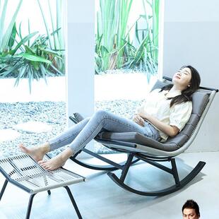 躺椅轻奢藤椅摇椅懒人摇椅家用休闲龙虾椅藤编椅子躺椅逍遥椅