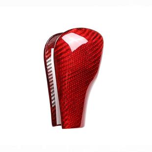 适用于宝马老3系5系X3X5真碳纤维 饰E60E90E83 红色排挡盖档把装