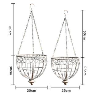 外单铁艺垂吊悬挂吊篮花篮花盆花架多肉植物吊兰绿萝花篓支架