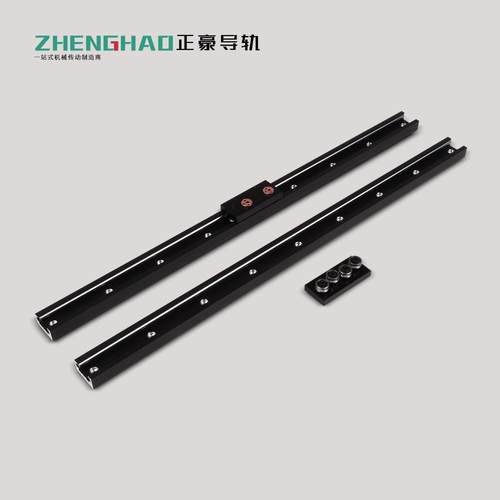 SGR内置双轴心滚轮直线导轨黑色无锁紧手柄限位滑块线性导轨