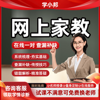一对一线上辅导答疑在线网课1对1家教小初高语数英物化生全科辅导