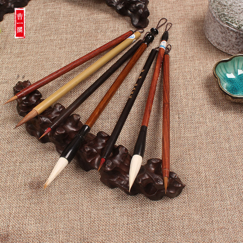 文房四宝黑檀木笔搁大号笔山实木天然镂空根雕笔架镇纸宣纸书法用