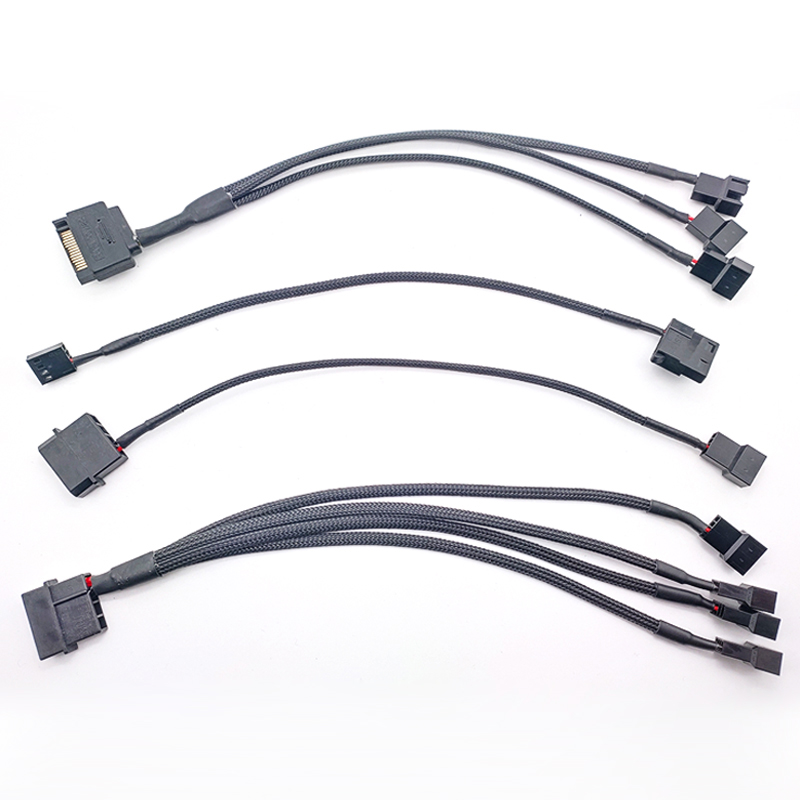 电脑机箱风扇供电线主板口3p/4pin转电源4P大4D转接线3pin拓展线