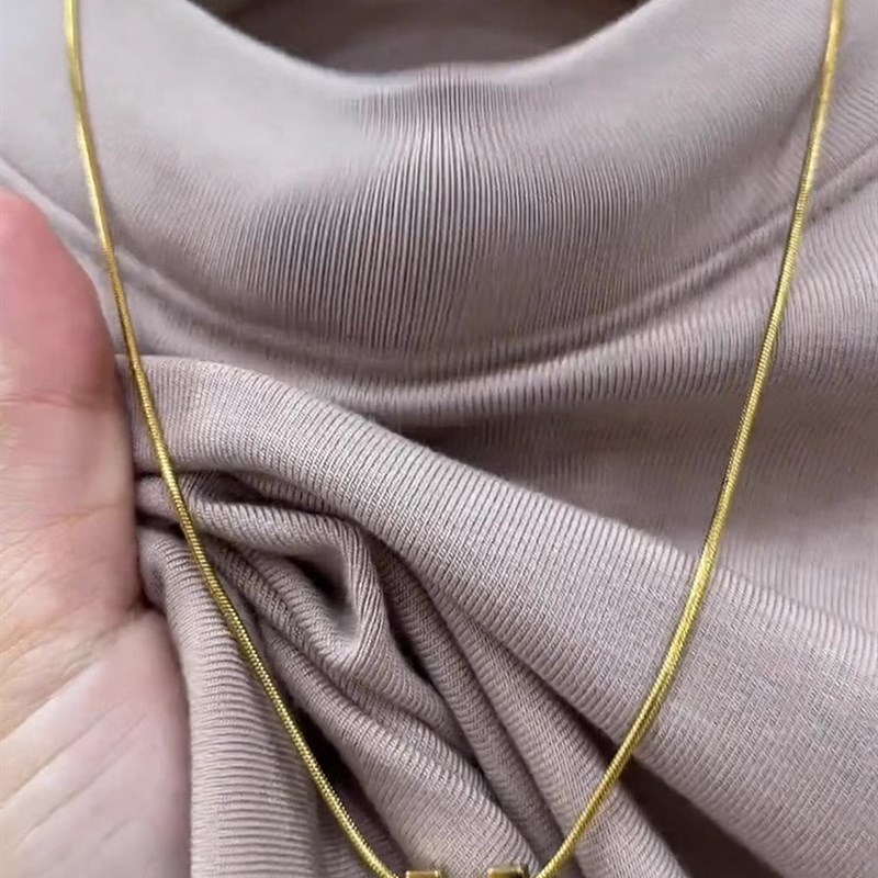 半高领打底衫女秋冬季新款洋气百搭长袖t恤配皮草大衣的内搭上衣