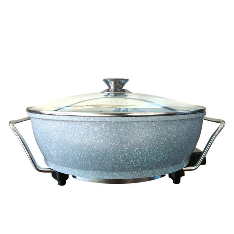 炫臣多功能电热锅韩式电火锅麦饭石不粘锅大容量一体煎煮锅带蒸笼