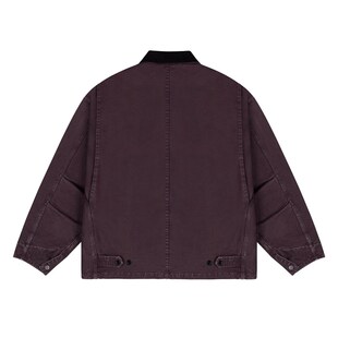 IDLT 15oz 廓形密歇根 宽松多袋工装夹克重磅珠帆布水洗棉衣外套