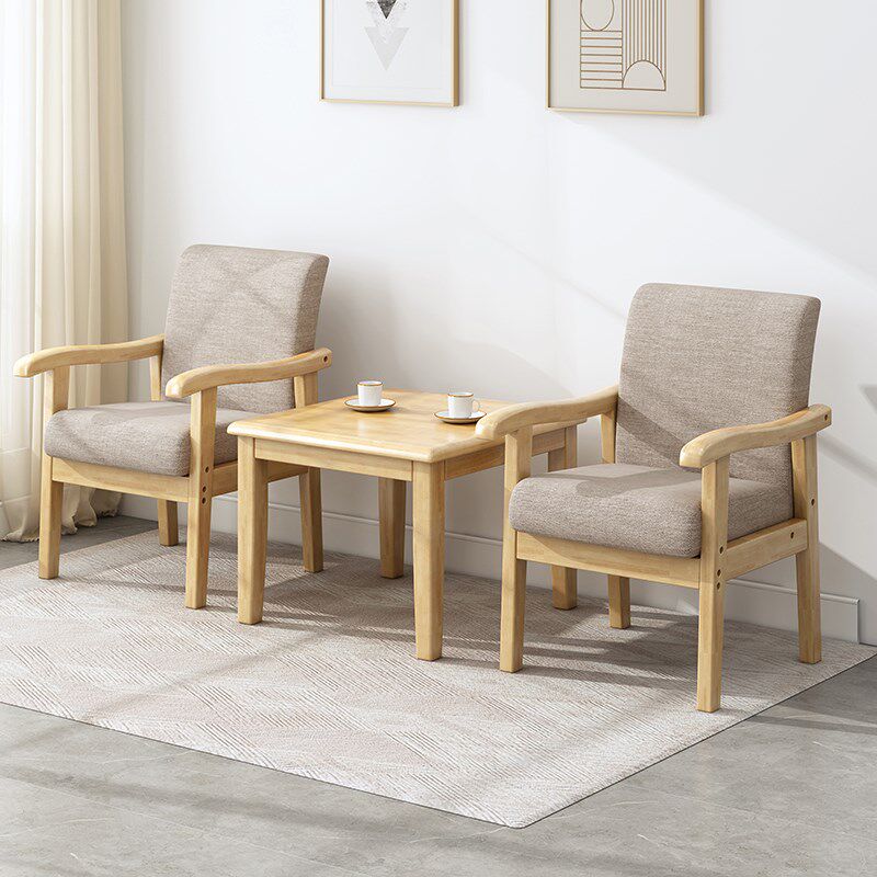 阳台小茶桌喝茶接待洽谈休闲一桌二椅组合中式实木茶几椅子三件套