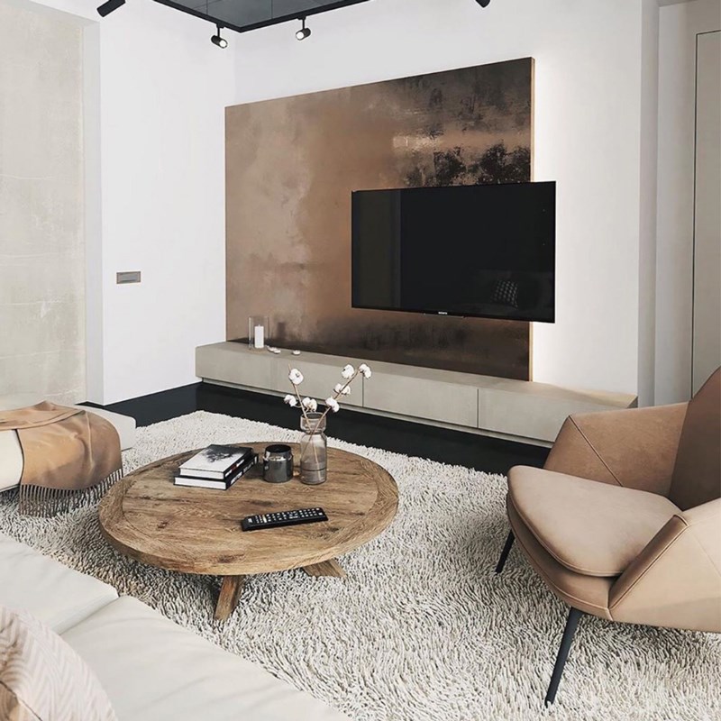 全实木做旧茶几美式乡村客厅圆形茶桌复古实木小户型个性民宿原木